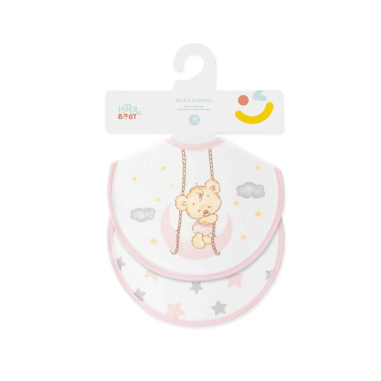 GOTEXTIL | PACK 2 BABEROS OSITO LUNA ESTRELLAS 00361 INTERBABY