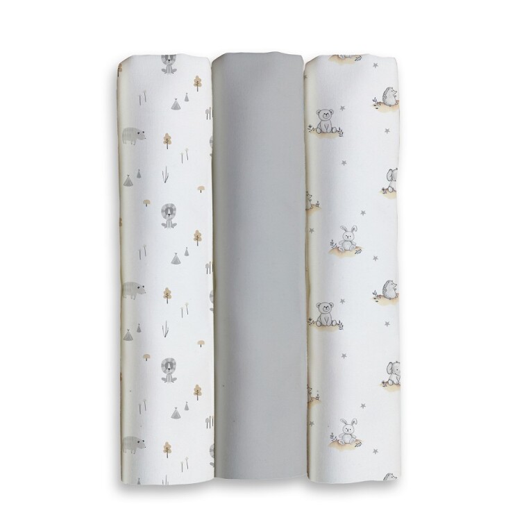 GOTEXTIL | PACK 3 GASAS BEBÉ FOREST JUNGLA 80x80 INTERBABY 98980