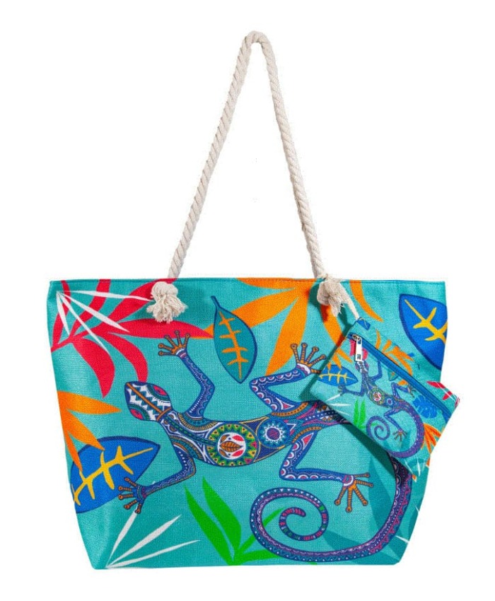 GOTEXTIL | BOLSO PLAYA ESTAMPADO LAGARTIJA 40x60CM 06544 SUN&SURF