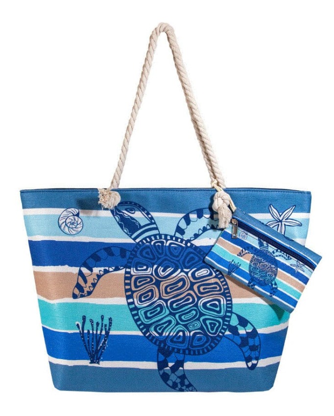 GOTEXTIL | BOLSO PLAYA ESTAMPADO TORTUGA 40x60CM 06540 SUN&SURF