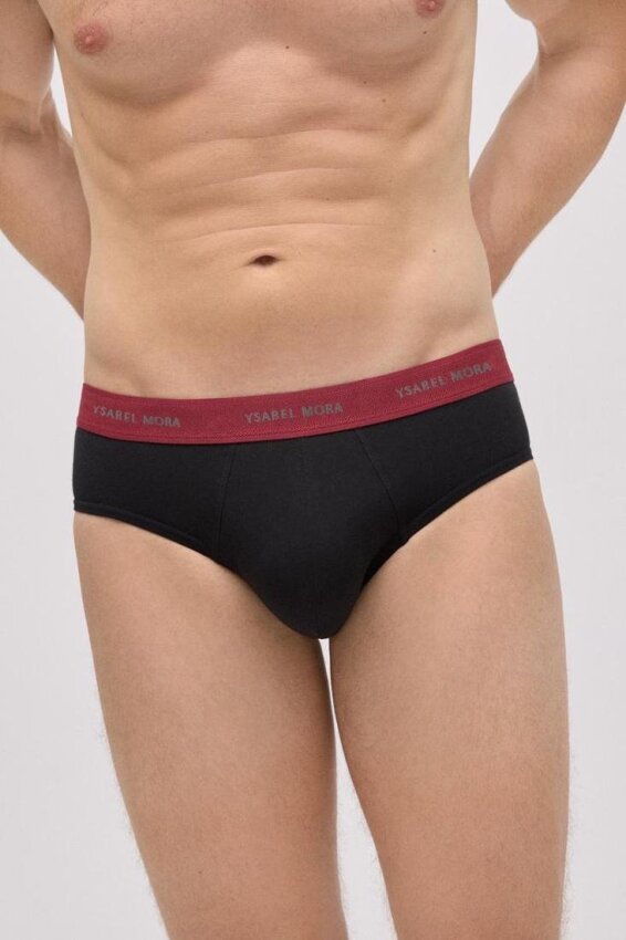 GOTEXTIL | PACK 2 SLIPS NEGROS CON ELÁSTICO DE COLOR - YSABEL MORA 20413