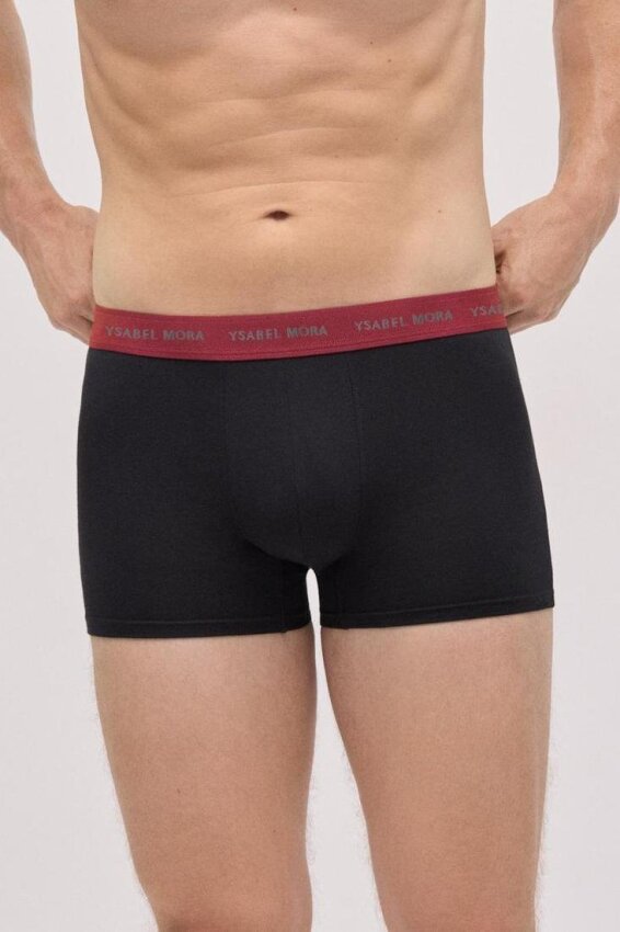 GOTEXTIL | PACK 2 BOXER NEGROS CON ELÁSTICO DE COLOR - YSABEL MORA 20414