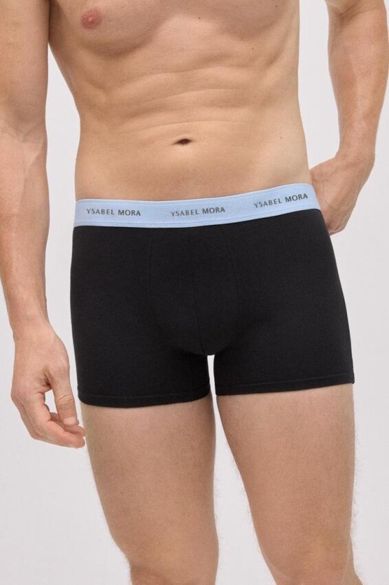 GOTEXTIL | PACK 2 BOXER NEGROS CON ELÁSTICO DE COLOR - YSABEL MORA 20414