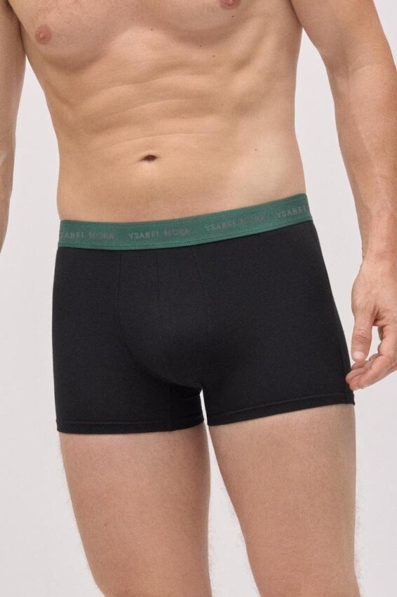 GOTEXTIL | PACK 2 BOXER NEGROS CON ELÁSTICO DE COLOR - YSABEL MORA 20414