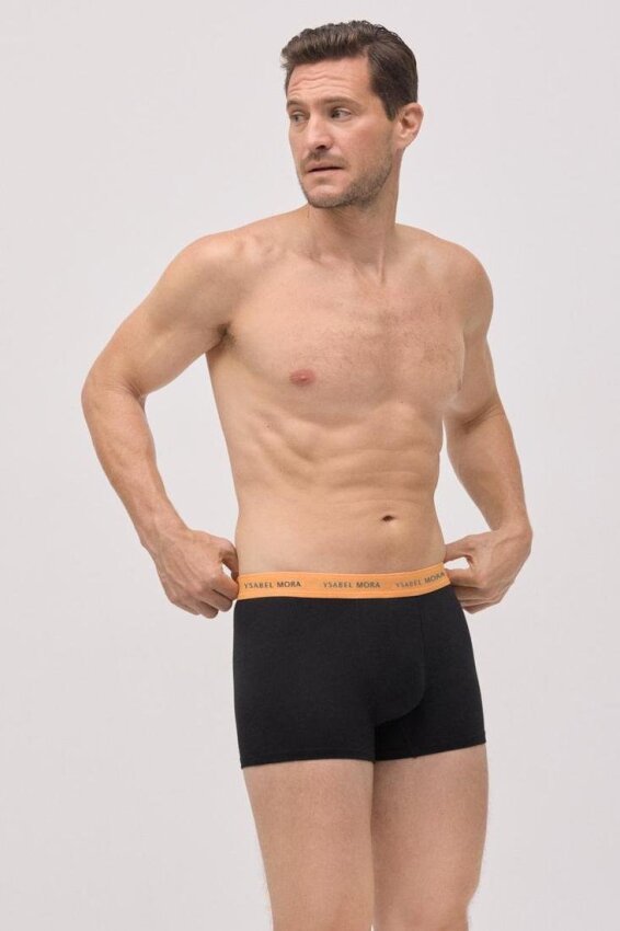 GOTEXTIL | PACK 2 BOXER NEGROS CON ELÁSTICO DE COLOR - YSABEL MORA 20414