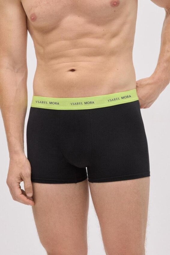 GOTEXTIL | PACK 2 BOXER NEGROS CON ELÁSTICO DE COLOR - YSABEL MORA 20414