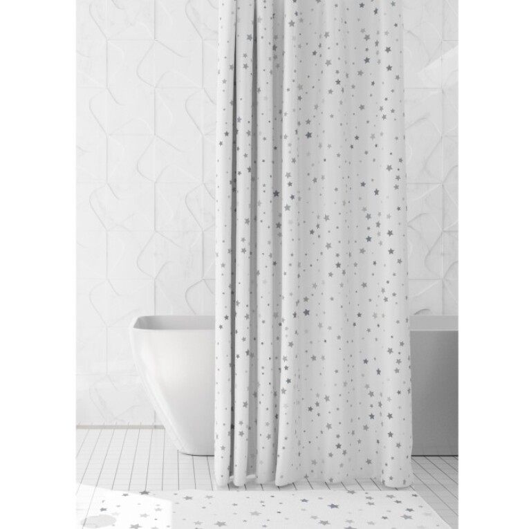 GOTEXTIL | Cortina de Baño MINISTAR Stilia Secaneta 180x200 cm – Antimoho, Hidrófuga y con Ojales Desmontables