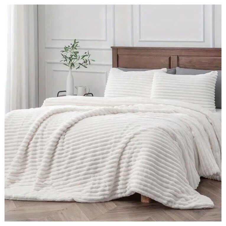 GOTEXTIL | Edredón Sherpa Borreguillo Lesseo Stilia Super Soft | Cama 150 cm | Color Gris o Tiza