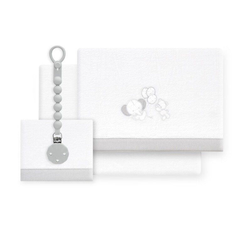 GOTEXTIL | Tríptico Cuna Coralina Interbaby 30209 Oso Elefante Globos + Broche – Suavidad y Calor para el Bebé