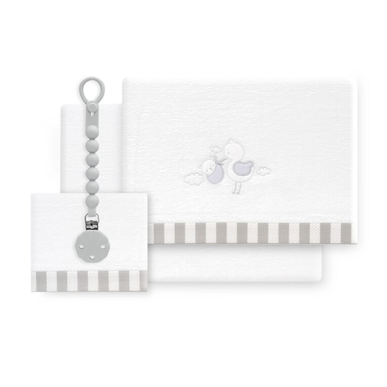GOTEXTIL | Tríptico Cuna Coralina Interbaby 30211 Cigüeña Oso + Broche – Dulzura, Calidez y Confort para el Bebé
