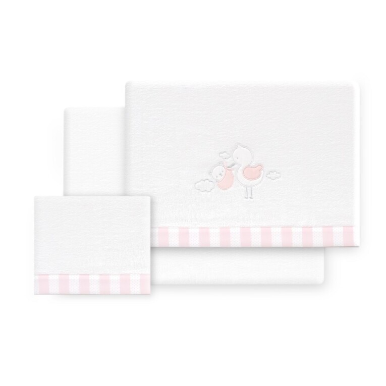 GOTEXTIL | Tríptico Cuna Coralina Interbaby 30211 Cigüeña Oso + Broche – Dulzura, Calidez y Confort para el Bebé