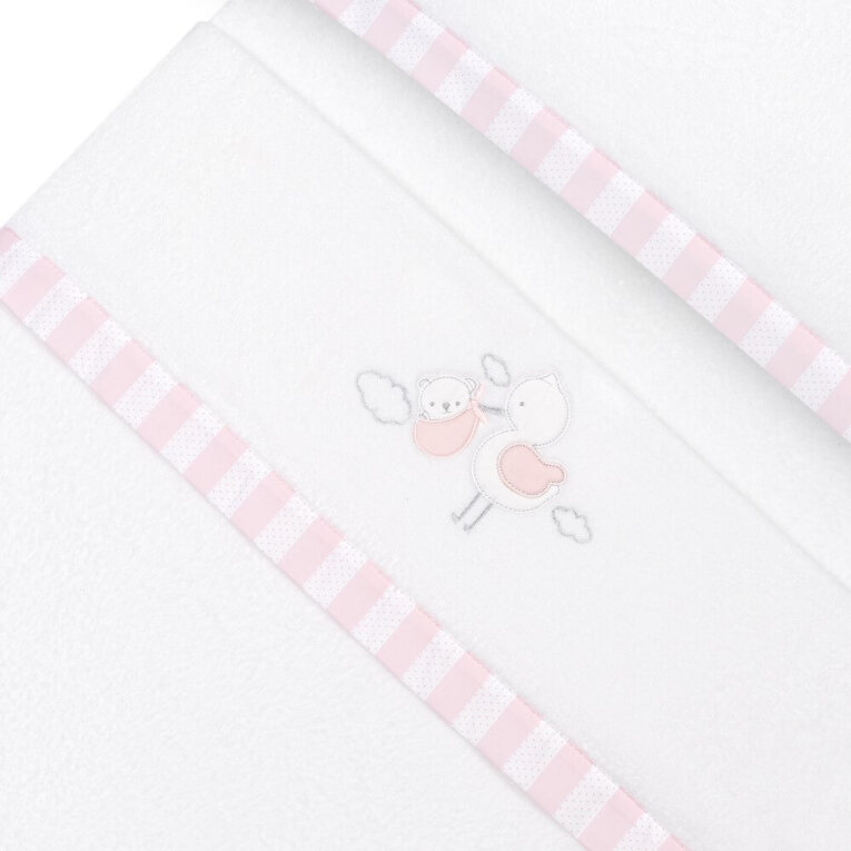 GOTEXTIL | Tríptico Cuna Coralina Interbaby 30211 Cigüeña Oso + Broche – Dulzura, Calidez y Confort para el Bebé