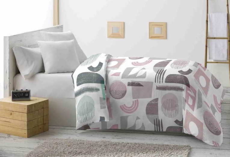 GOTEXTIL | Nórdico Elva Rosa Miracle – Diseño geométrico reversible con estilo y confort