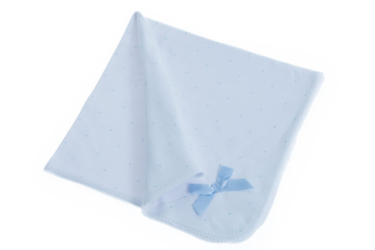 GOTEXTIL | Arrullo Bebé Algodón 80x80 cm con Lazo y Topitos Gamberritos 10906