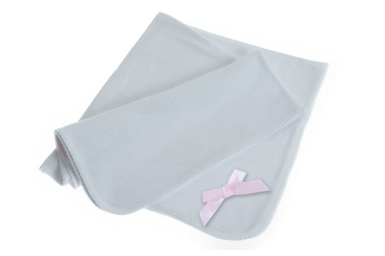 GOTEXTIL | Arrullo Bebé Algodón 80x80 cm con Lazo y Topitos Gamberritos 10906