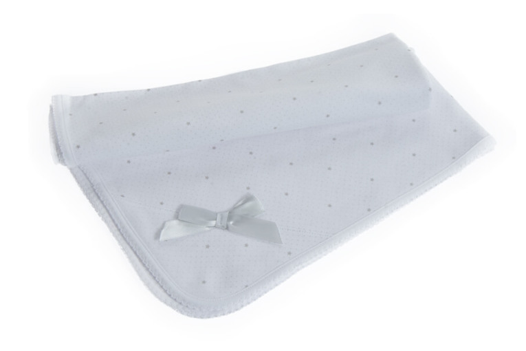 GOTEXTIL | Arrullo Bebé Algodón 80x80 cm con Lazo y Topitos Gamberritos 10906