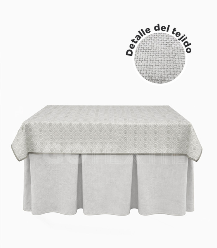 GOTEXTIL | Falda Mesa Camilla Rectangular con Tapete Andalucía 70x120 – Tejido Grueso para Invierno