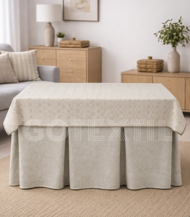GOTEXTIL | Falda Mesa Camilla Rectangular con Tapete Andalucía 70x120 – Tejido Grueso para Invierno