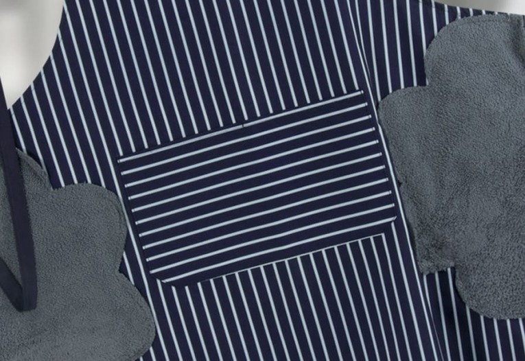 GOTEXTIL | Delantal de Cocina a Rayas Ideal Textil 70x80 cm con Secamanos de Rizo Integrado 7579