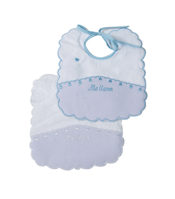 GOTEXTIL | Pack 2 baberos para bordar ME LLAMO Gamberritos 8831 algodón