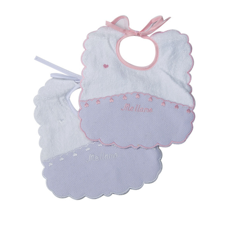 GOTEXTIL | Pack 2 baberos para bordar ME LLAMO Gamberritos 8831 algodón