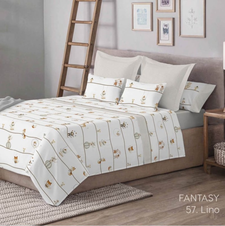 GOTEXTIL | Juego de sábanas infantil Fantasy lino Kabely Kids Catotex cama 90 y 105