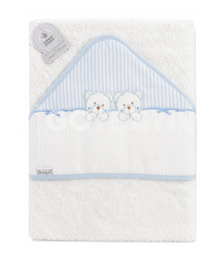 GOTEXTIL | Capa de baño bebé con babero para bordar Punto de Cruz Martifanel 201 Twins algodón