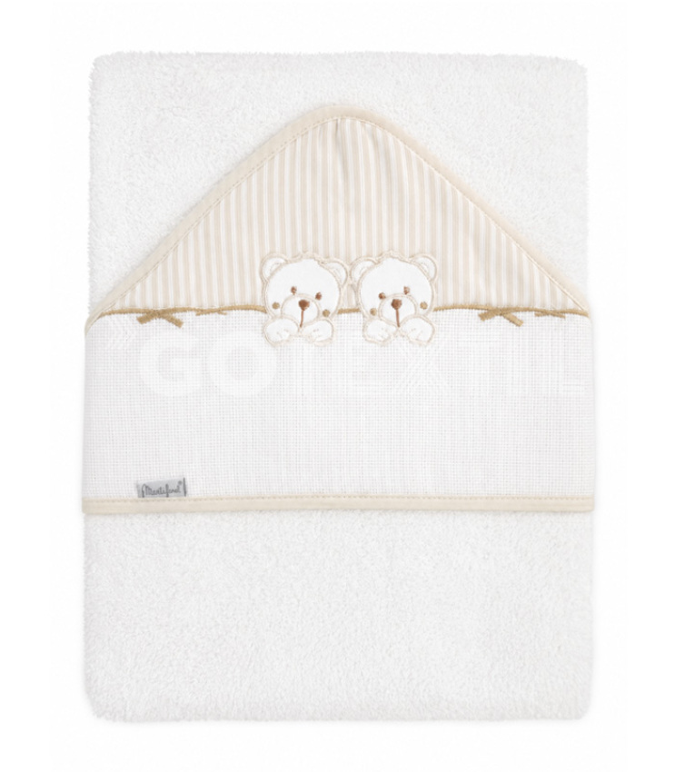 GOTEXTIL | Capa de baño bebé con babero para bordar Punto de Cruz Martifanel 201 Twins algodón
