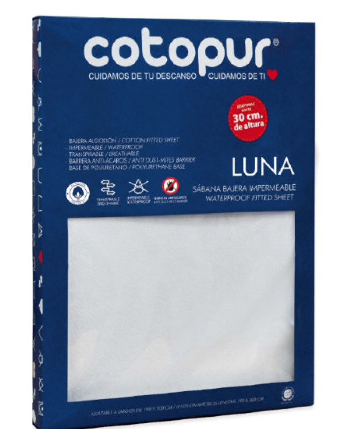 GOTEXTIL | Protector colchón cuna impermeable algodón Luna Cotopur 60x120