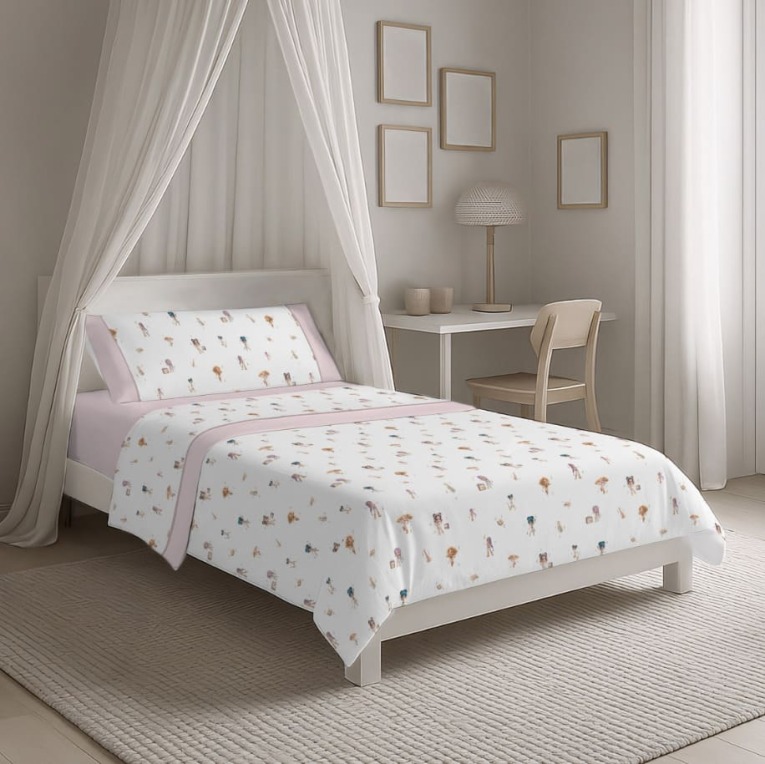 GOTEXTIL | Juego Sábanas Infantil TIARA KABELY KIDS - Camas de 90 Y 105 cm