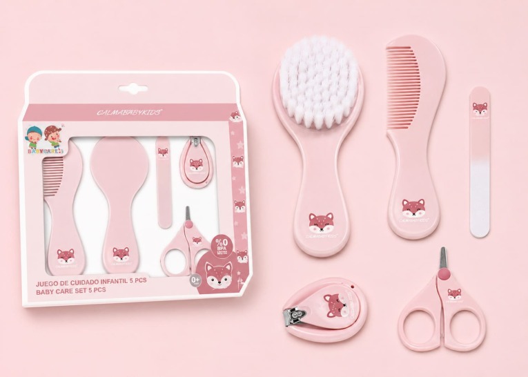 GOTEXTIL | Juego de cuidados bebé Gamberritos 11098 con 5 accesorios de higiene infantil