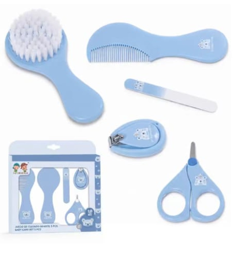 GOTEXTIL | Juego de cuidados bebé Gamberritos 11098 con 5 accesorios de higiene infantil