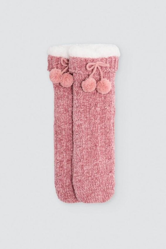 GOTEXTIL | Calcetín Borreguillo Mujer Ysabel Mora 12141 Antideslizante Pompones