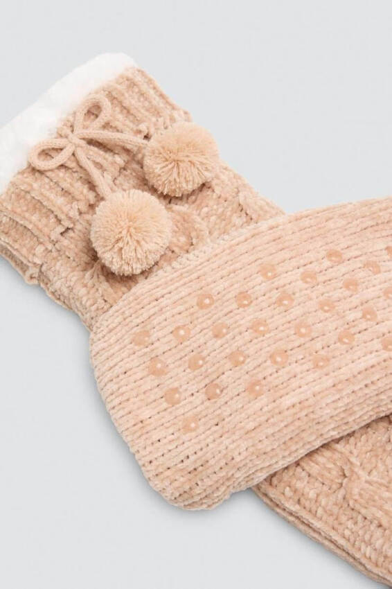 GOTEXTIL | Calcetín Borreguillo Mujer Ysabel Mora 12141 Antideslizante Pompones