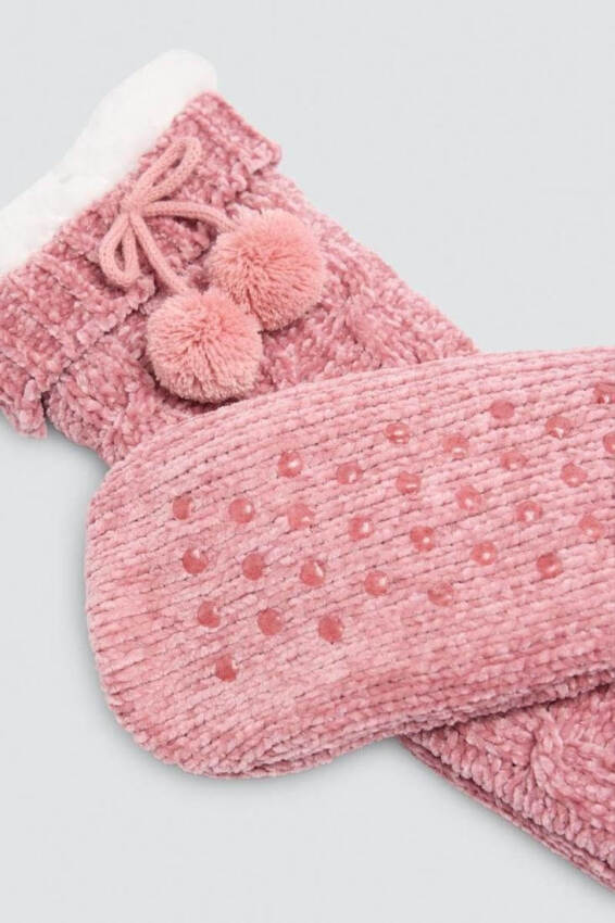 GOTEXTIL | Calcetín Borreguillo Mujer Ysabel Mora 12141 Antideslizante Pompones