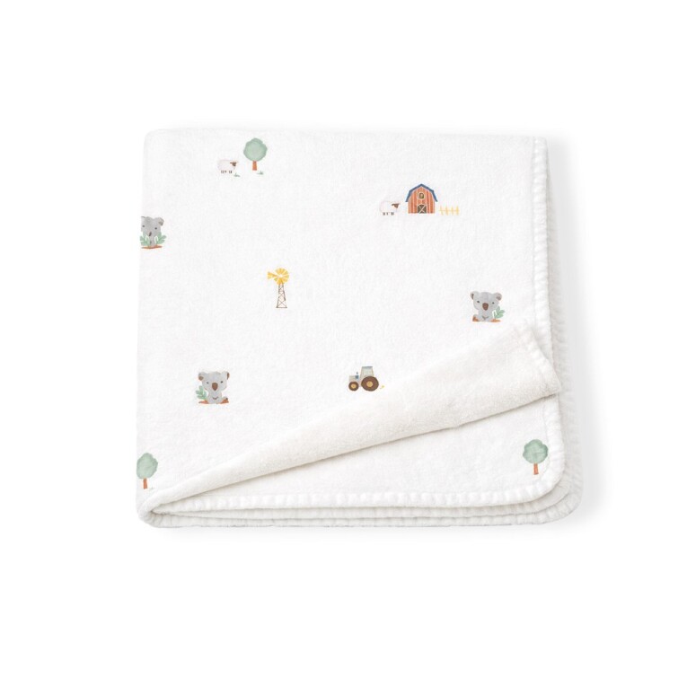 GOTEXTIL | Manta Bebé Coralina Granja Koala 001 Verde Interbaby 80x110 cm