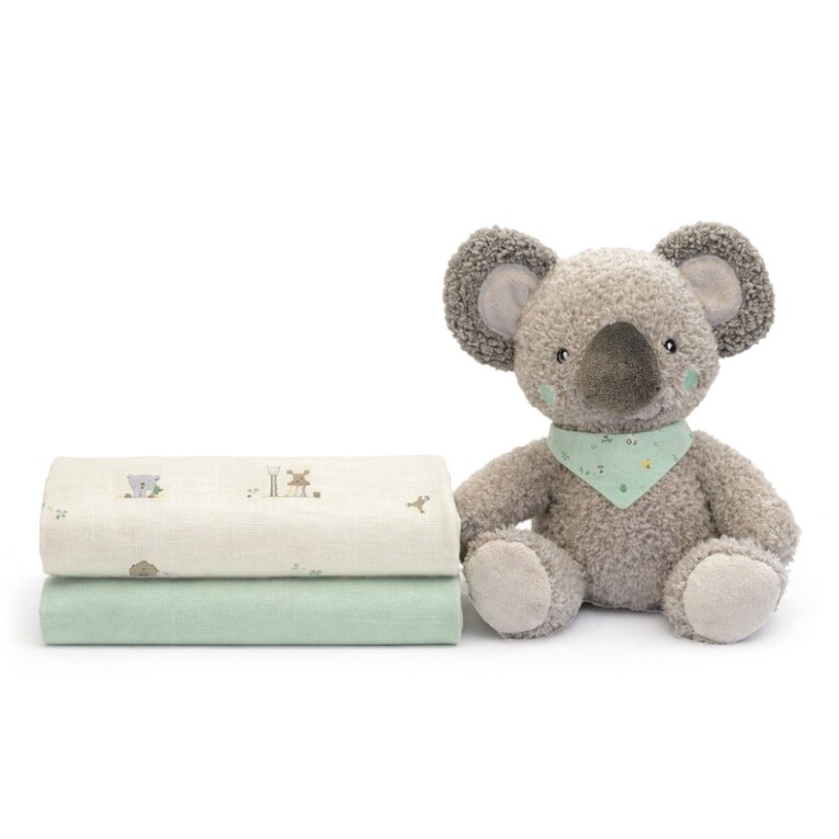 GOTEXTIL | Set Peluche Koala + 2 Gasas Algodón KOALA009 Interbaby