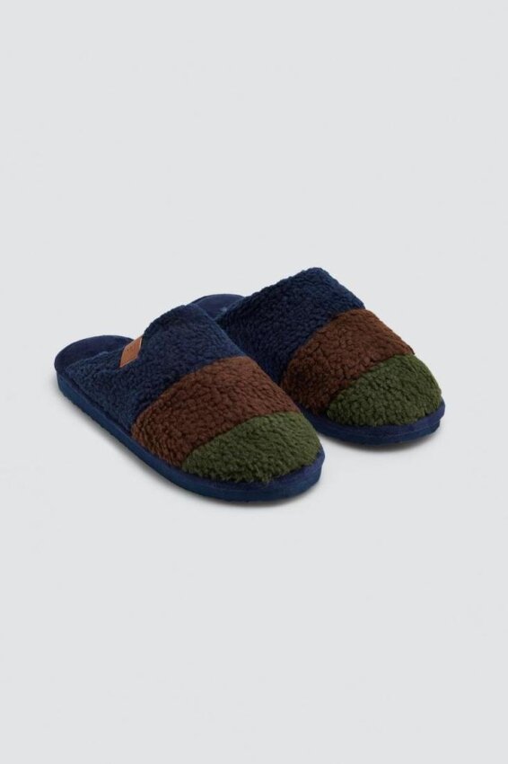 GOTEXTIL | Zapatillas de casa hombre Ysabel Mora 24092 borreguito rayas multicolor