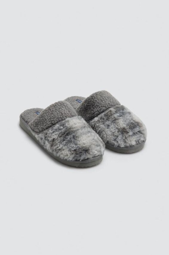 GOTEXTIL | Zapatillas de casa hombre Ysabel Mora 24094 de borreguito y pelo gris