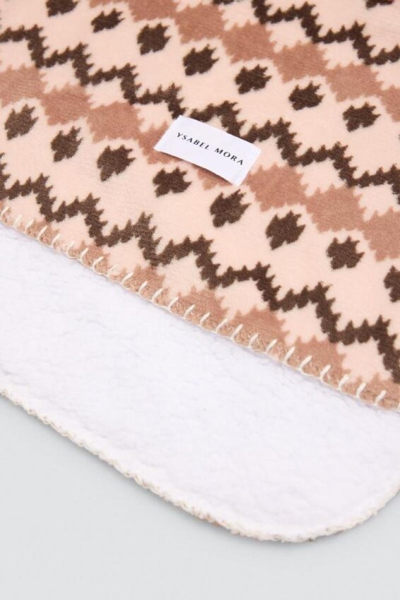 GOTEXTIL | Manta plaid de borreguito Ysabel Mora 50032 étnica reversible 130x160 cm