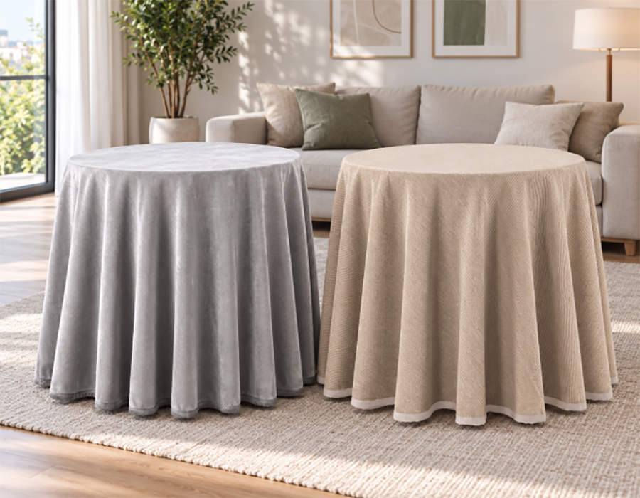 Faldas para mesa de camilla de invierno ¿chenilla o terciopelo? 