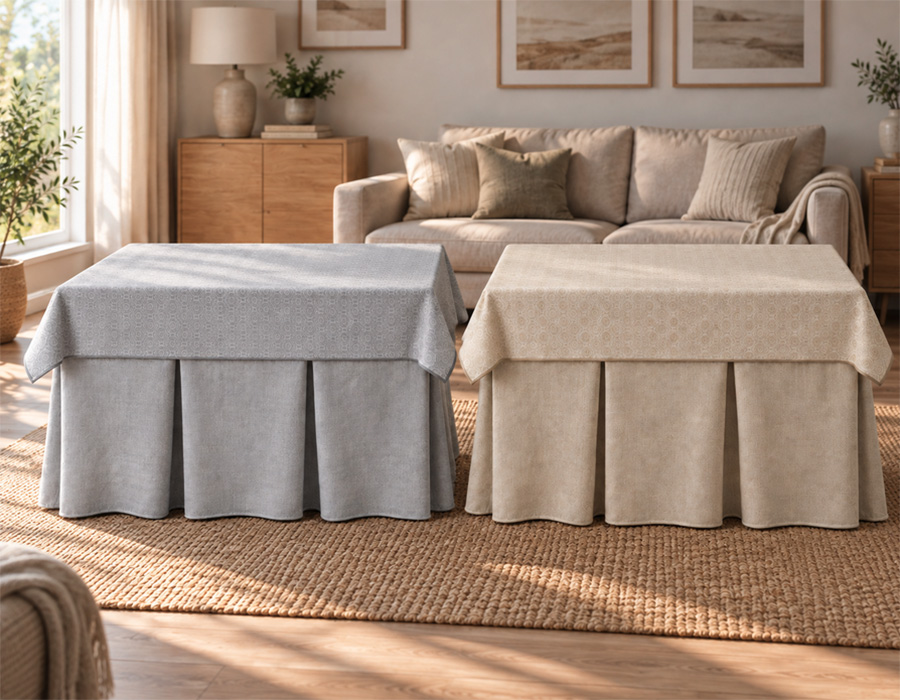 Faldas para mesa de camilla rectangular: cómo elegir la adecuada
